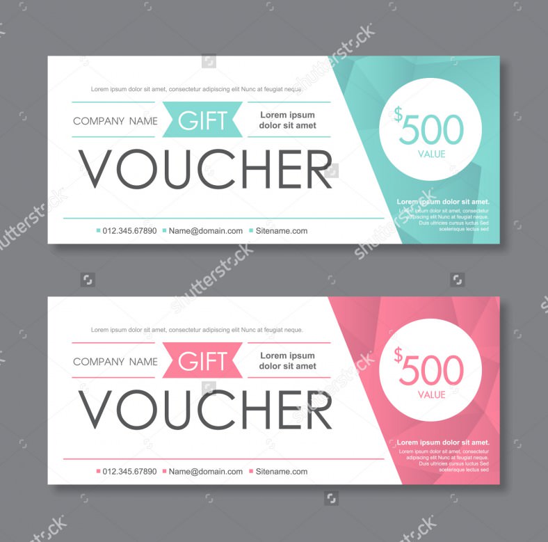 Gift Voucher Layouts With Sizes In Color Palettes Stock, 57% OFF