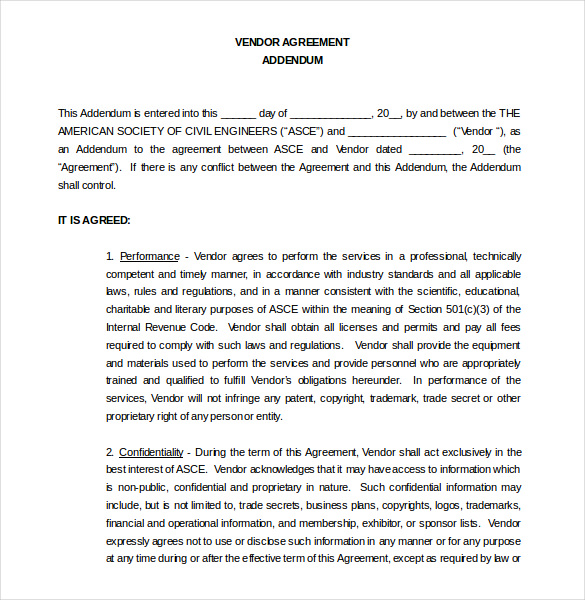 Vendor Agreement Template – 28+ Free Word, PDF Documents Download