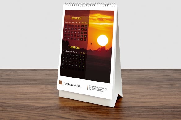 business desk calendar template