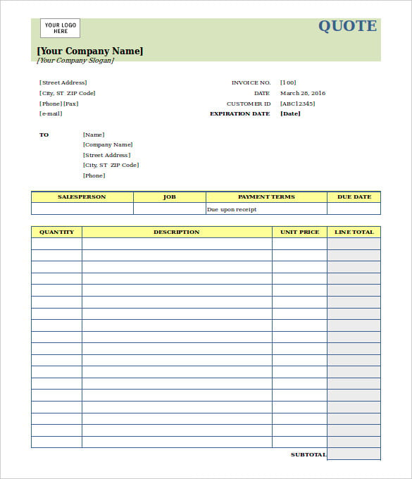 invoice template for spreadsheets excel format download