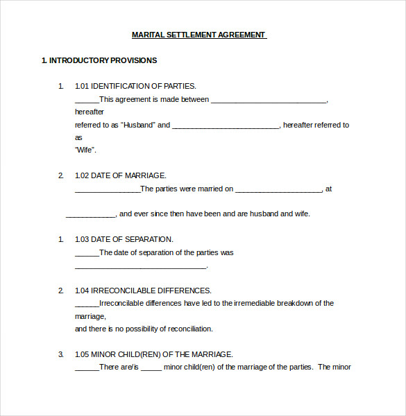 12 divorce agreement templates pdf doc free premium templates