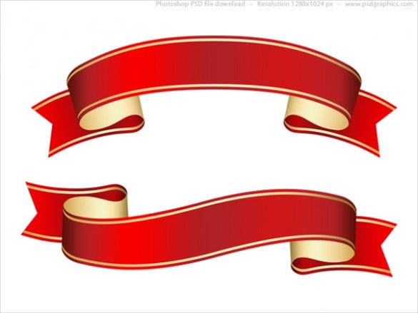 free red ribbon banner template