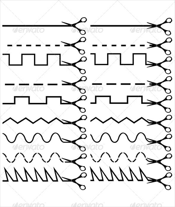 scissors paper cutting line template