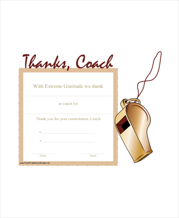 Coach Certificate Template 11+Free Word, PDF Documents Download