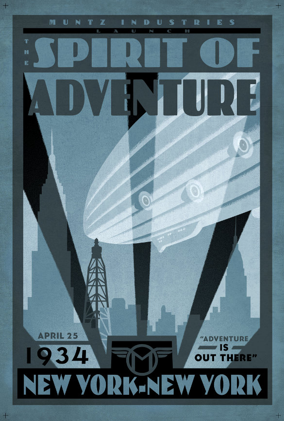 spirit of adventure art deco poster printable