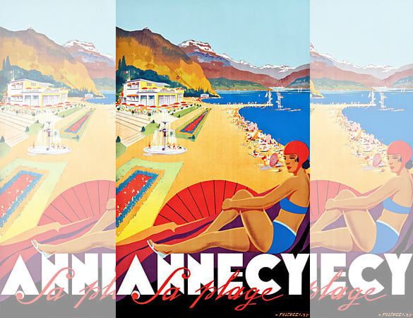 anney beach vintage deco poster print