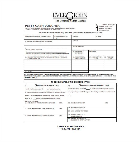 petty cash voucher free download