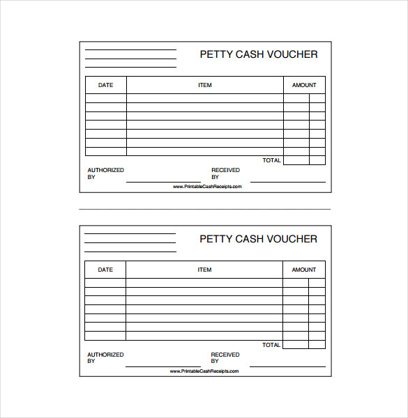 Printable Petty Cash Voucher Template Excel