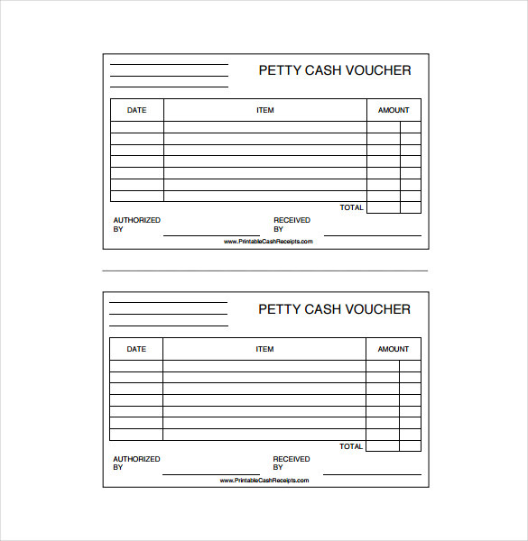 Petty Cash Voucher Template Printable Printable Templates