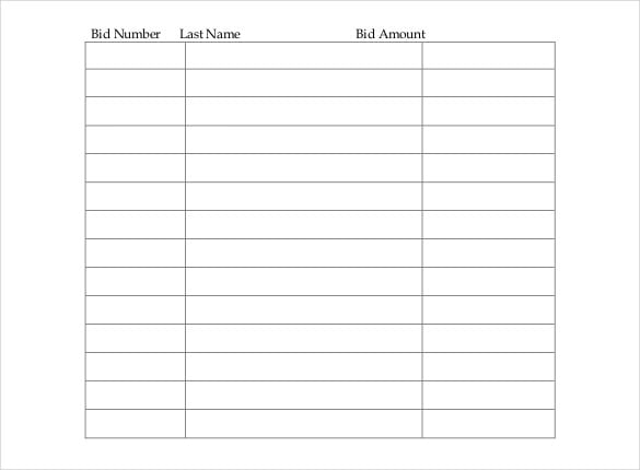 silent auction guidelines free download pdf template