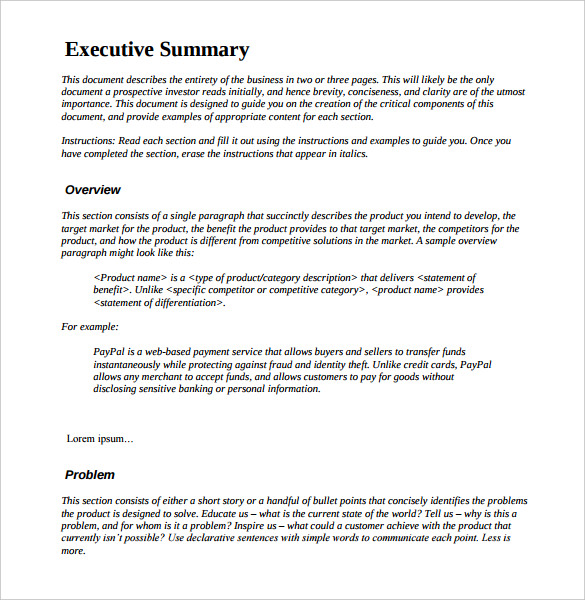 31+ Executive Summary Templates - Free Sample, Example ...