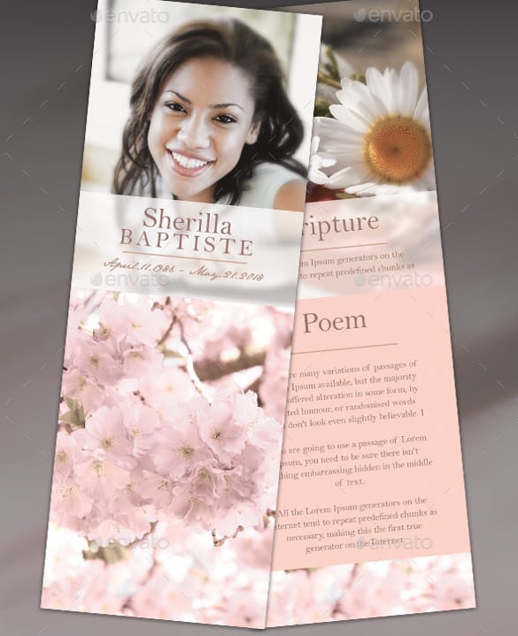 funeral bookmark template download