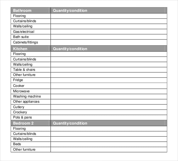 address of property inventory template pdf