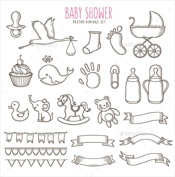 vintage baby shower banner sample template
