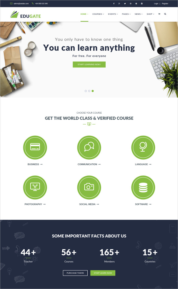 18+ College Website Themes & Templates