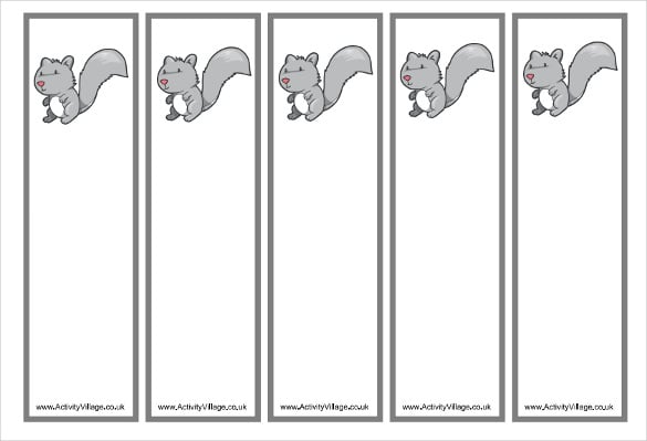 free squirrel bookmark templates