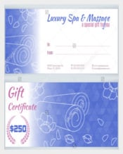 Massage Gift Certificate Voucher Template with Flower