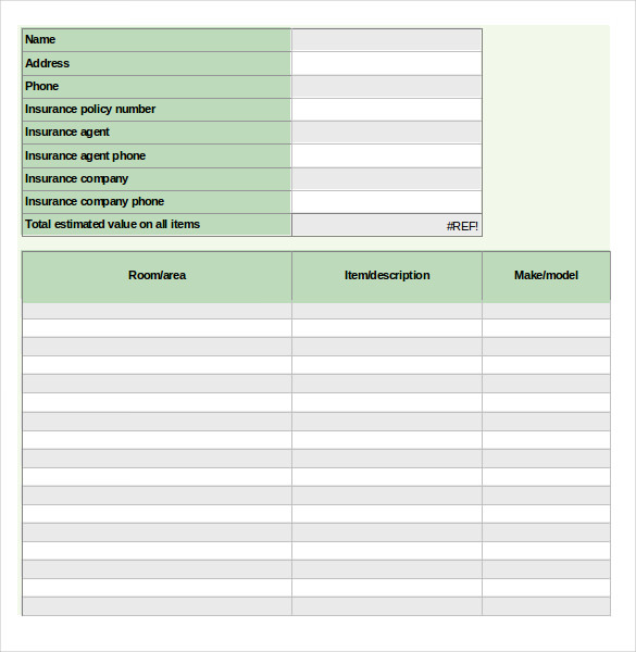 12 tenancy inventory templates 14 doc excel pdf