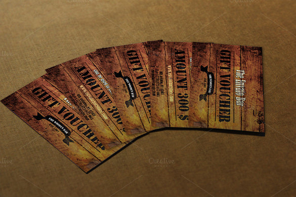 wooden style gift voucher example download