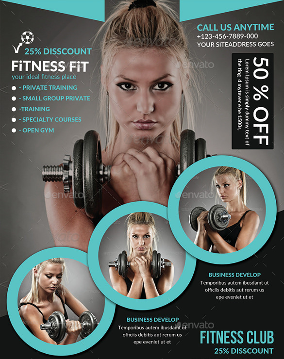 fitness flyer gym flyer template