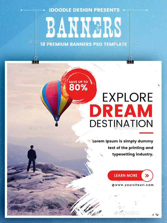 travel banner ad sample template