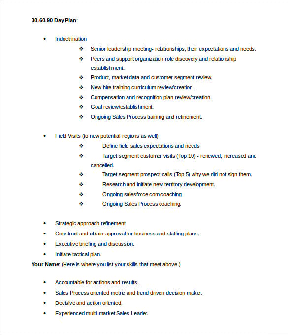 editable 90 day plan word doc download