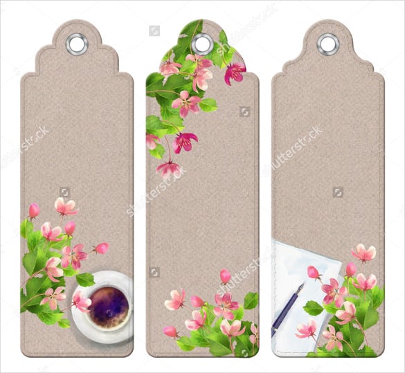 blank floral bookmark template