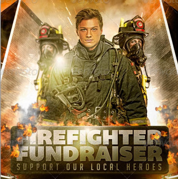 fire fighter fundraiser event flyer template