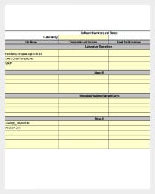 Excel Format of Server Software Inventory Template
