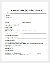 Tenants Application Form To Rent A Property Document