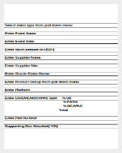 Supplier Claims Submission Inventory Template Excel