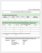 Verification Tracking Inventory Template