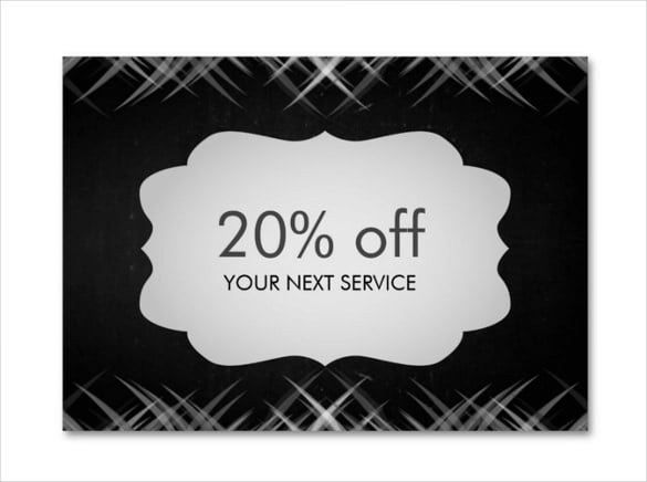 chalkboard swirl coupon card voucher example template download