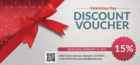 beautiful valentines discount voucher template