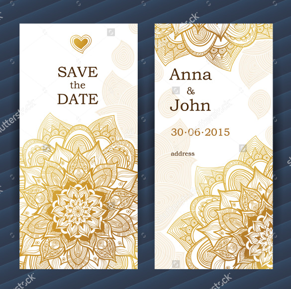 golden save the date bookmark template download