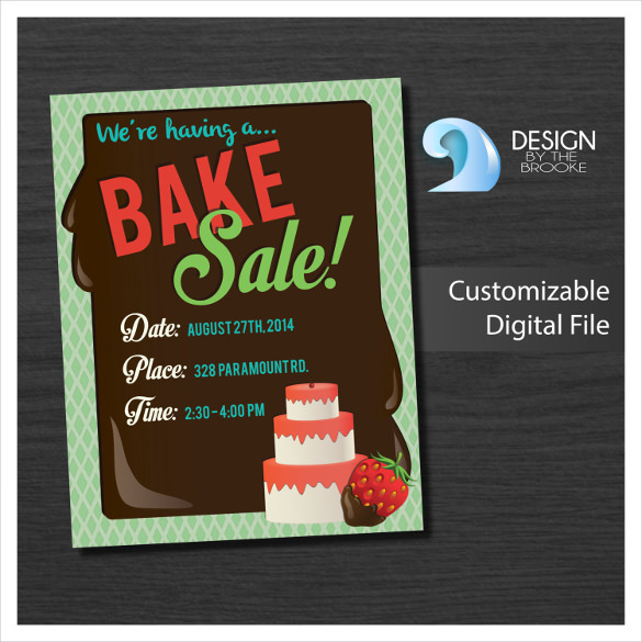 customizable bake sale flyer