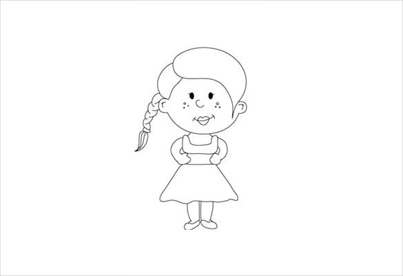 baby girl easy drawing template