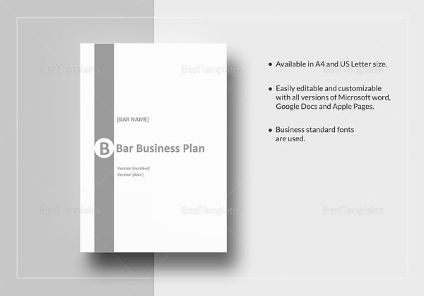 bar business plan template