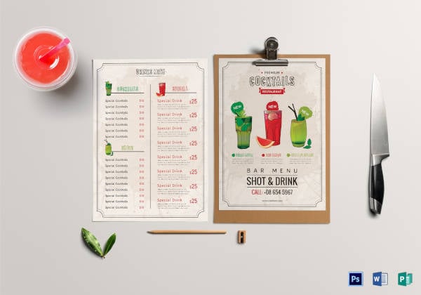 bar-drink-menu-template