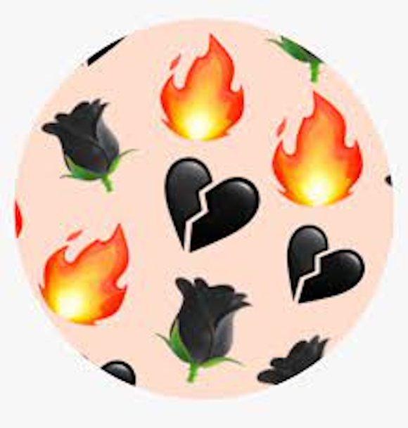 broken heart emoji for iphone with fire