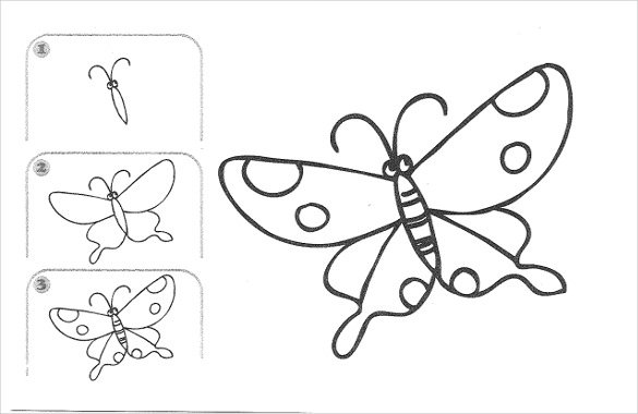 butterfly easy drawing template