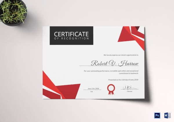 certificate of coach recognition template