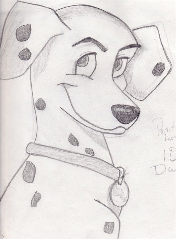 dog cute drawing template 1