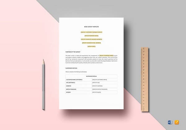 easy to print survey template