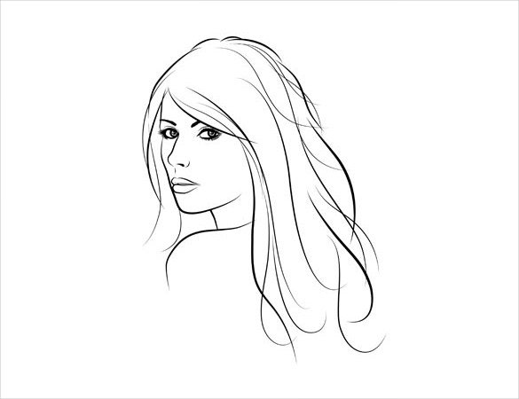 girl face drawing template