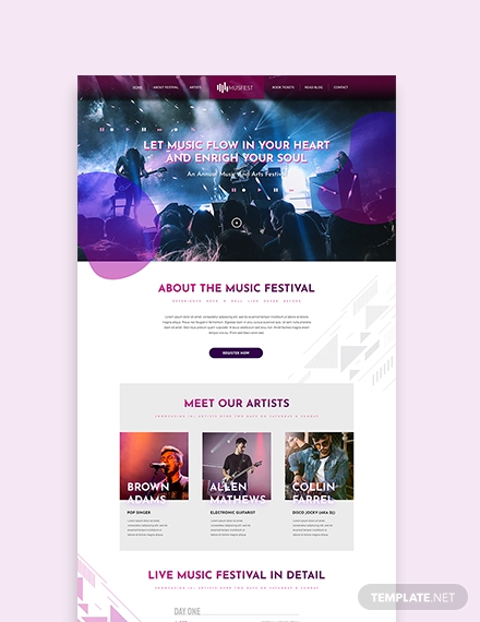 music festival wordpress themetemplate