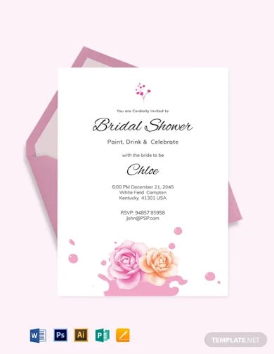 paint party bridal shower invitation template