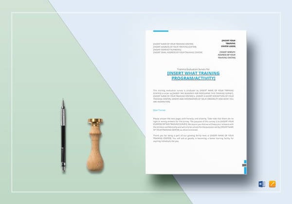 printable training survey template