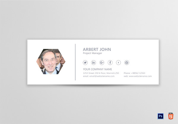 project manager email signature photoshop template