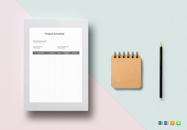 project schedule excel template